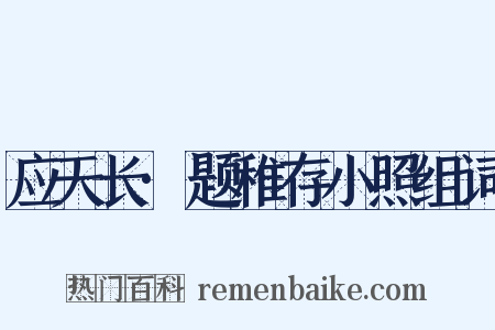 应天长·题稚存小照组词是什么意思的图片